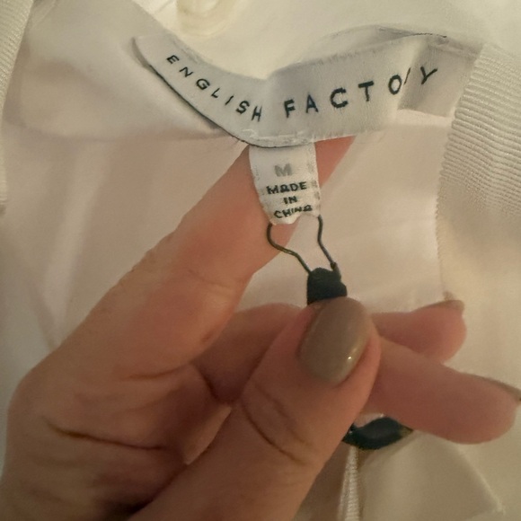 English Factory Women's Woven Ruffle Mini Poplin Dress, White, Medium M  NWT - Picture 8 of 8